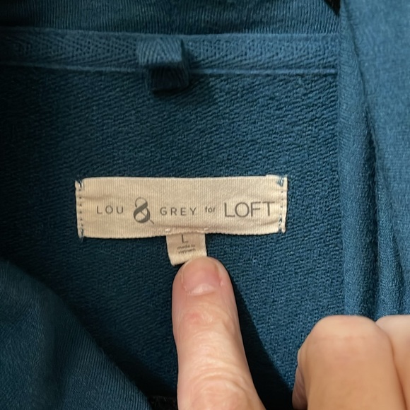 Lou & Grey for Loft Teal Cowl Neck shirt - Picture 3 of 6